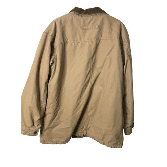 Sonoma Chore Coat Men XXL Tan Brown Corduroy Collar Flannel Lined Full Zip - Picture 3 of 10